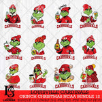 Louisville Cardinals Grinch Christmas NCAA Bundle 12 Svg Eps Dxf Png File,Cricut files, Digital Download, Instant Download