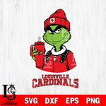 Louisville Cardinals Grinch Football Christmas Cut Files Cricut, Svg Dxf Eps Png file, Digital download , Silhouette