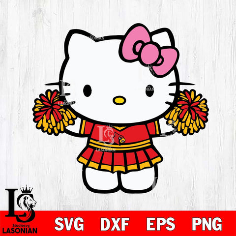 Louisville Cardinals Hello Kitty Cheerleader 9 Svg Eps Dxf Png File, Digital Download, Instant Download