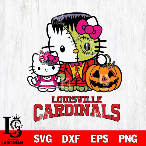 Louisville Cardinals Hello Kitty Horror 10 Svg Eps Dxf Png File, Digital Download