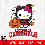 Louisville Cardinals Hello Kitty Horror 1 Svg Eps Dxf Png File, Digital Download