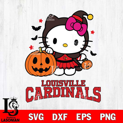 Louisville Cardinals Hello Kitty Horror 1 Svg Eps Dxf Png File, Digital Download