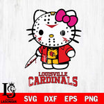 Louisville Cardinals Hello Kitty Horror 3 Svg Eps Dxf Png File, Digital Download