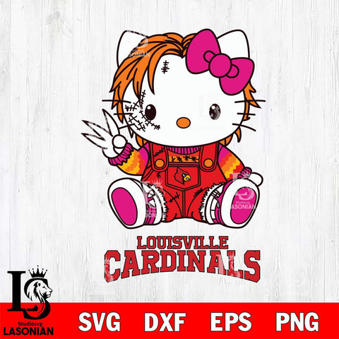 Louisville Cardinals Hello Kitty Horror Svg Eps Dxf Png File, Digital Download