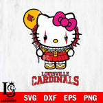 Louisville Cardinals Hello Kitty Horror 7 Svg Eps Dxf Png File, Digital Download