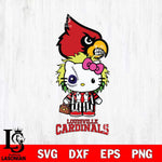 Louisville Cardinals Hello Kitty Horror 8 Svg Eps Dxf Png File, Digital Download