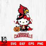 Louisville Cardinals Hello Kitty Horror 9 Svg Eps Dxf Png File, Digital Download