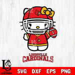 Louisville Cardinals Hello Kitty NCAA 1 Svg Eps Dxf Png File, Digital Download, Instant Download