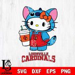 Louisville Cardinals Hello Kitty Stitch Svg Eps Dxf Png File, NCAA svg, Digital Download, Instant Download