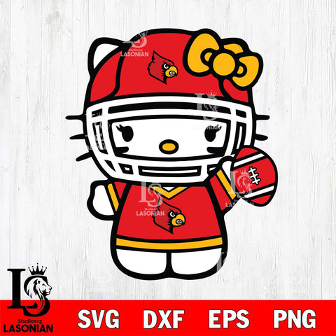 Louisville Cardinals Hello Kitty sport 6 Svg Eps Dxf Png File, NCAA svg, Digital Download, Instant Download