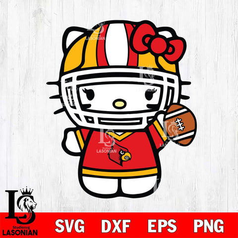 Louisville Cardinals Hello Kitty sport 9 Svg Eps Dxf Png File, NCAA svg, Digital Download, Instant Download