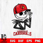 Louisville Cardinals Jack Skellington 3 Halloween Svg Eps Dxf Png File, NCAA svg, Digital Download, Instant Download