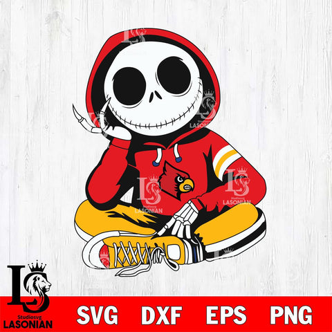 Louisville Cardinals Jack Skellington halloween Svg Eps Dxf Png File, NCAA svg, Digital Download, Instant Download