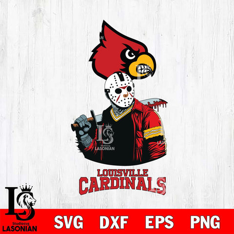 Louisville Cardinals Jason Voorhees 10 Svg Eps Dxf Png File, Digital Download