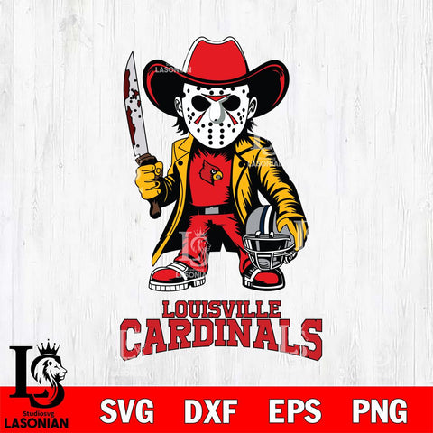 Louisville Cardinals Jason Voorhees 3 Svg Eps Dxf Png File, Digital Download