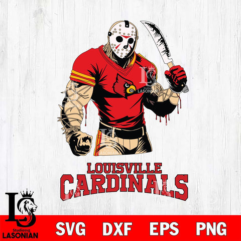 Louisville Cardinals Jason Voorhees Svg Eps Dxf Png File, Digital Download