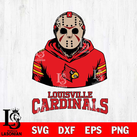 Louisville Cardinals Jason Voorhees 4 Svg Eps Dxf Png File, Digital Download