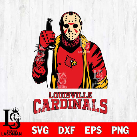 Louisville Cardinals Jason Voorhees 6 Svg Eps Dxf Png File, Digital Download