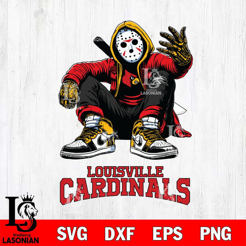 Louisville Cardinals Jason Voorhees Halloween SVG Svg Eps Dxf Png File, Digital Download, Instant Download