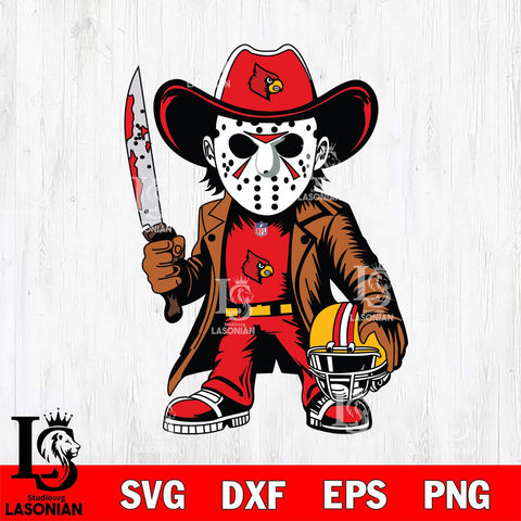 Louisville Cardinals Jason Voorhees Horror Svg Eps Dxf Png File, NCAA svg, Digital Download, Instant Download