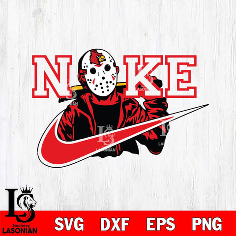 Louisville Cardinals Jason Voorhees Nike Svg Eps Dxf Png File, Digital Download, Instant Download