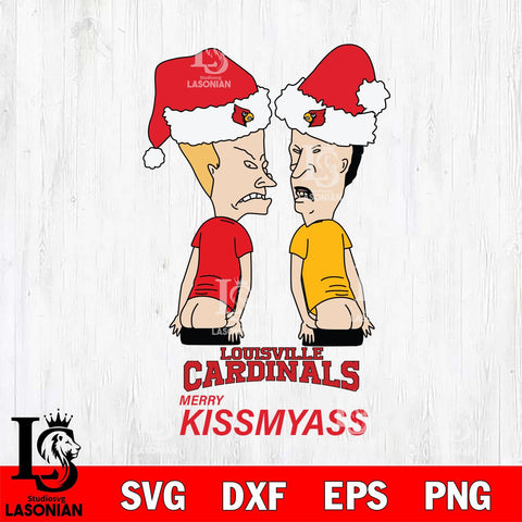 Louisville Cardinals Merry KissMyass Svg Eps Dxf Png File,NCAA Svg Files,Digital Download,Sublimation,Instant Download