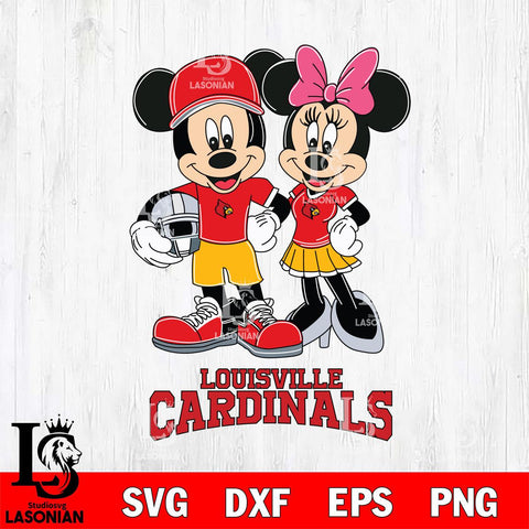 Louisville Cardinals Mickey Minnie Mouse Helmet Svg Eps Dxf Png File, NCAA svg , File Cut , Digital Download , Instant Download, Cut Svg Files