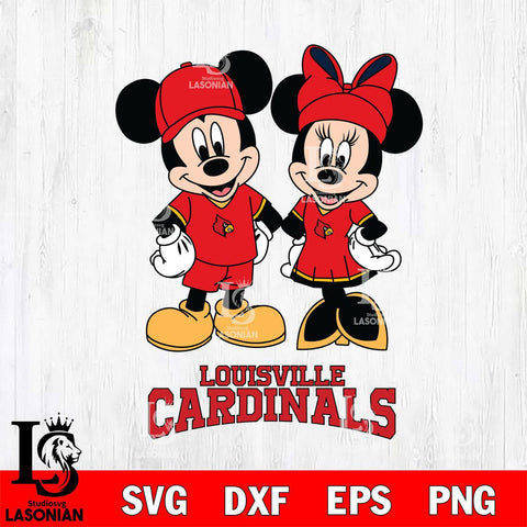 Louisville Cardinals Mickey Minnie Rugby Svg Eps Dxf Png File, NCAA svg , File Cut , Digital Download , Instant Download, Cut Svg Files