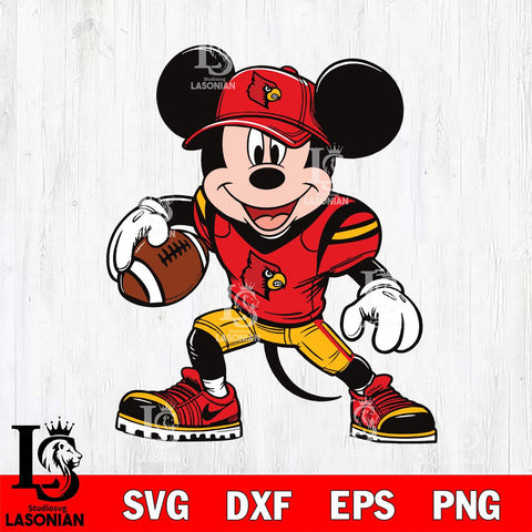 Louisville Cardinals Mickey Mouse Svg Eps Dxf Png File, NCAA svg, Digital Download, Instant Download