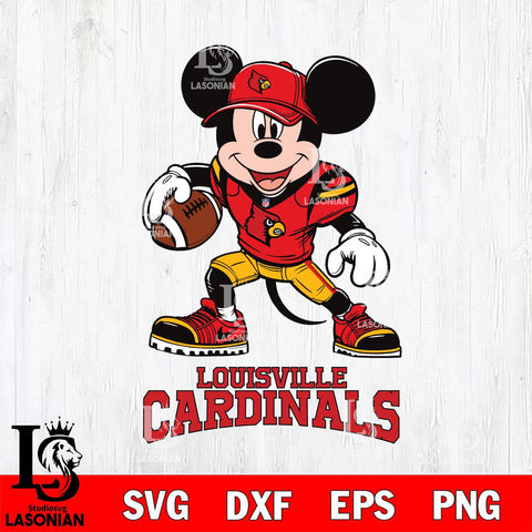 Louisville Cardinals Mikey Mouse Disney, Svg Eps Dxf Png File, Digital Download