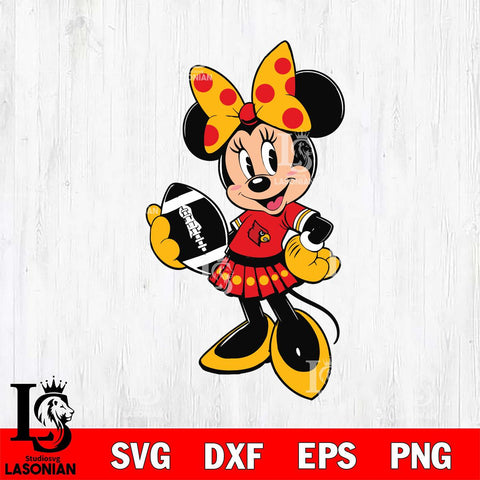 Louisville Cardinals Minnie Mouse Svg Eps Dxf Png File, NCAA svg, Digital Download, Instant Download