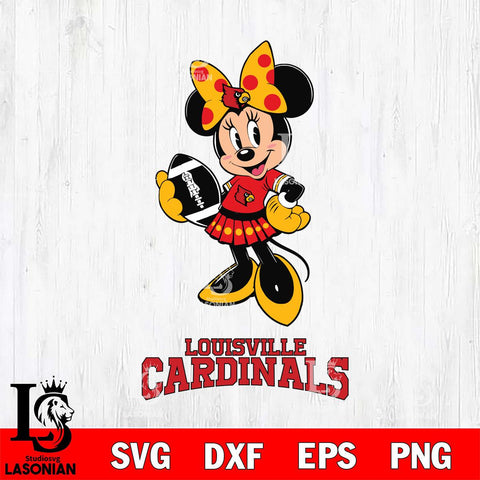 Louisville Cardinals Minnie Mouse, Svg Eps Dxf Png File, Digital Download