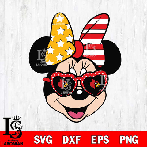 Louisville Cardinals Minnie Mouse Love Svg Eps Dxf Png File, NCAA svg, Digital Download, Instant Download