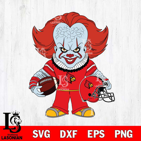 Louisville Cardinals Pennywise Horror Sport Svg Eps Dxf Png File, Digital Download