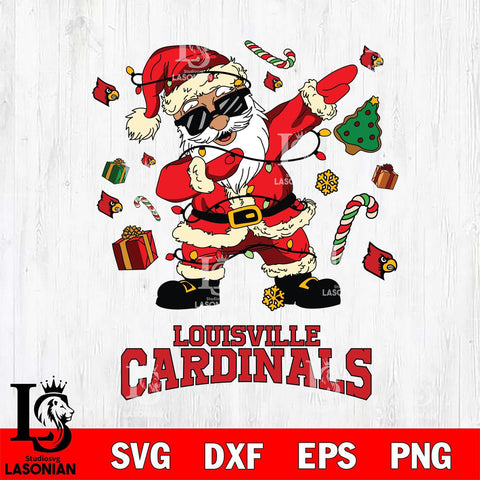 Louisville Cardinals Santa Claus Football Svg dxf eps png pdf file,NCAA svg,Digital Download,Cricut file