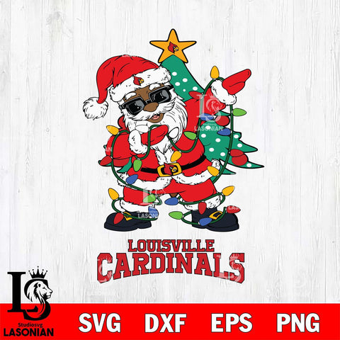 Louisville Cardinals Santa Claus Ugly Christmas Svg dxf eps png pdf file,NCAA svg,Digital Download,Cricut file