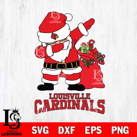 Louisville Cardinals Santa Dabbing Christmas Svg dxf eps png pdf file,NCAA svg,Digital Download,Cricut file