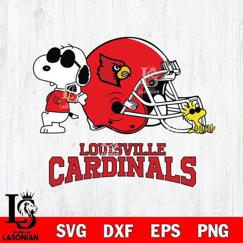 Louisville Cardinals Snoopy Sport 2 Svg Eps Dxf Png File, Digital Download