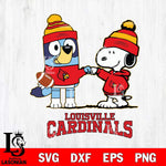 Louisville Cardinals Snoopy & Bluey Football Svg Eps Dxf Png File,NCAA Svg Files,Chill Guy svg ,Digital Download ,Instant Download, Cricut File