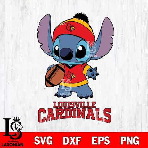 Louisville Cardinals Stitch Disney, Svg Eps Dxf Png File, Digital Download