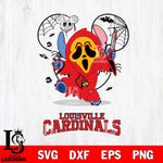 Louisville Cardinals Stitch Ghost Face Halloween 2 Svg Eps Dxf Png File, Digital Download, Instant Download