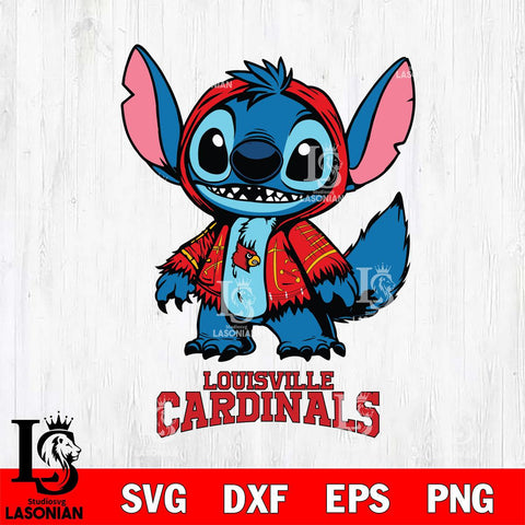 Louisville Cardinals Stitch Halloween Svg Eps Dxf Png File, NCAA svg, Digital Download, Instant Download