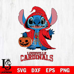 Louisville Cardinals Stitch Horror Svg Eps Dxf Png File, NCAA svg, Digital Download, Instant Download