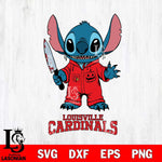 Louisville Cardinals Stitch Horror 2 Svg Eps Dxf Png File, NCAA svg, Digital Download, Instant Download