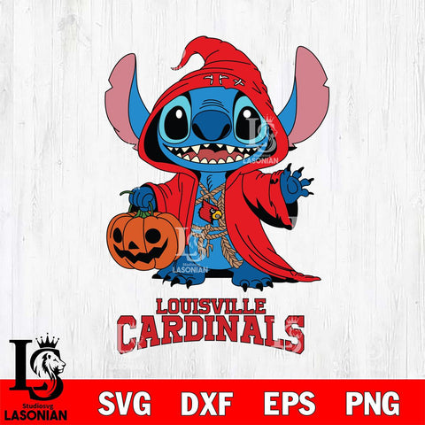 Louisville Cardinals Stitch Horror Svg Eps Dxf Png File, NCAA svg, Digital Download, Instant Download