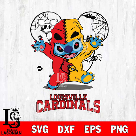 Louisville Cardinals Stitch Horror Halloween 2 Svg Eps Dxf Png File, Digital Download, Instant Download