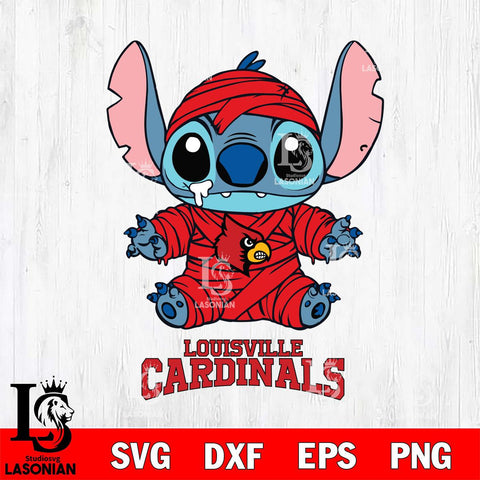 Louisville Cardinals Stitch Mummy Svg Eps Dxf Png File, NCAA svg, Digital Download, Instant Download