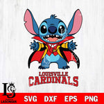 Louisville Cardinals Stitch Vampire halloween Svg Eps Dxf Png File, NCAA svg, Digital Download, Instant Download