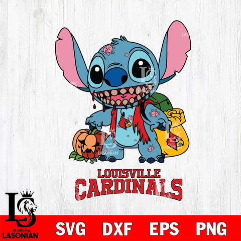 Louisville Cardinals Stitch Zombie Svg Eps Dxf Png File, NCAA svg, Digital Download, Instant Download