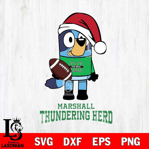 Marshall Thundering Herd Bluey Christmas Svg Eps Dxf Png File, Digital Download